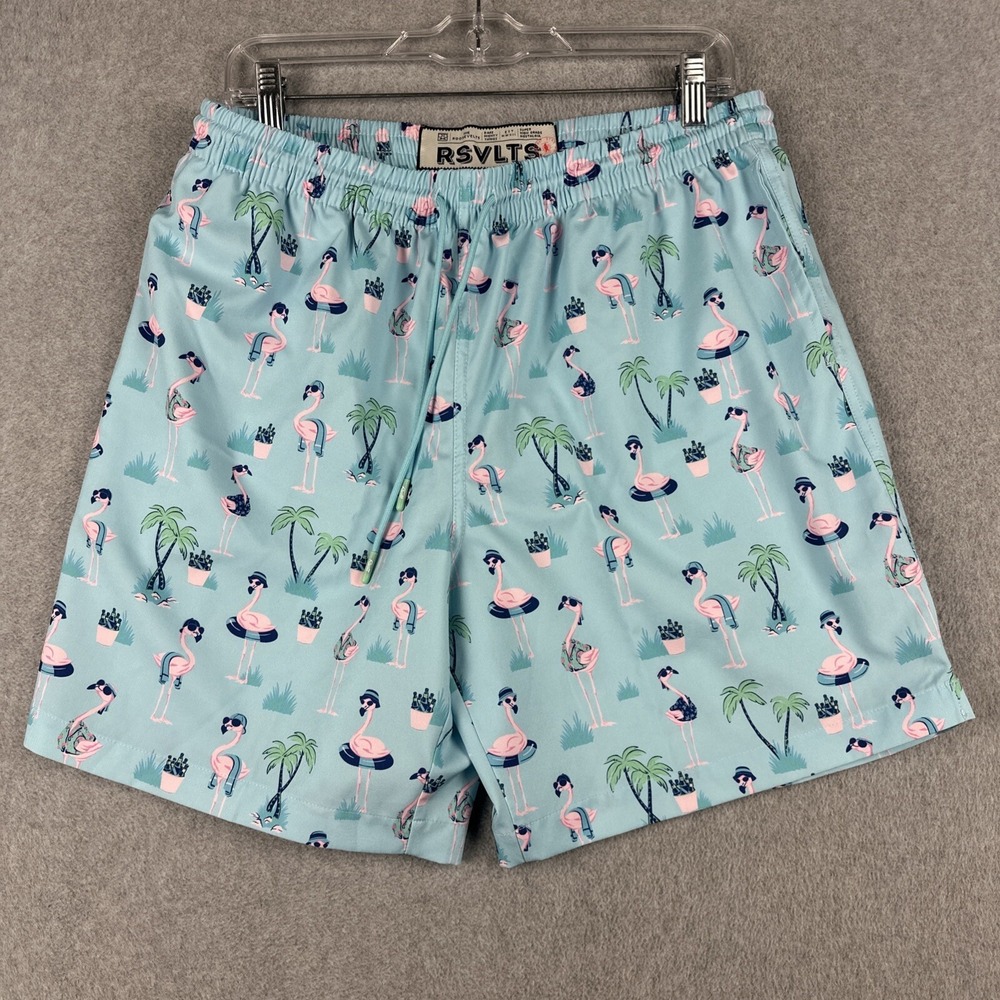 RSVLTS Shorts Mens L Lifes A Beak Hybrid Swim Trunks Board Beach Stretch 7" NWOT